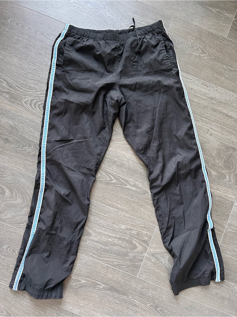 Old Navy Black Joggers with Blue & White Side Stripes